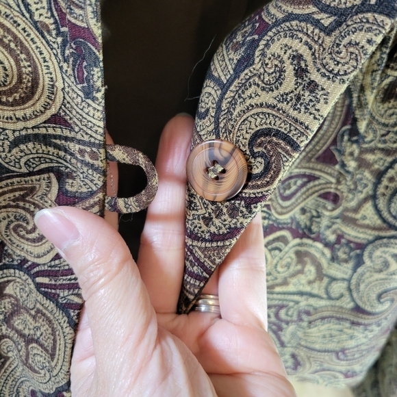 Rena Rowan Beige and Brown Paisley Blazer - Picture 4 of 9
